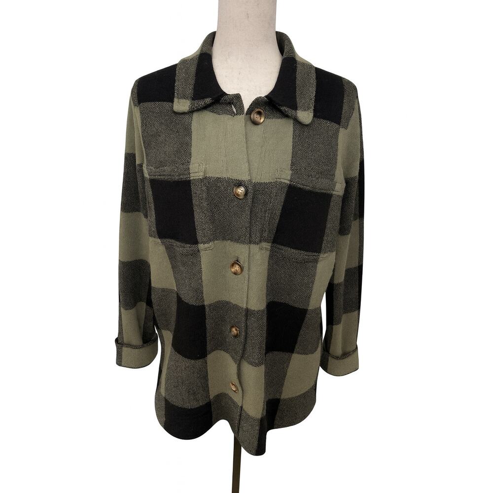 Thread & Supply Size Medium Olive Black Jacket Sweater Buttons Fall